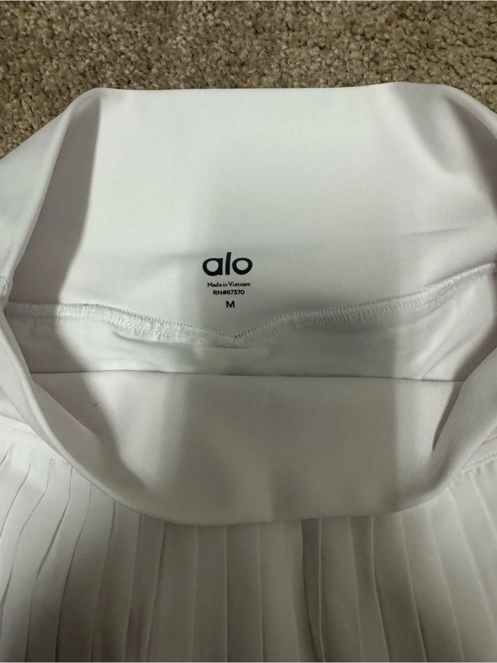 ALO Yoga White Pleated Women’s Skirt